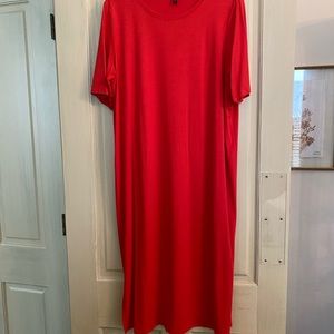 Orange Eileen Fisher short sleeve slip on dress